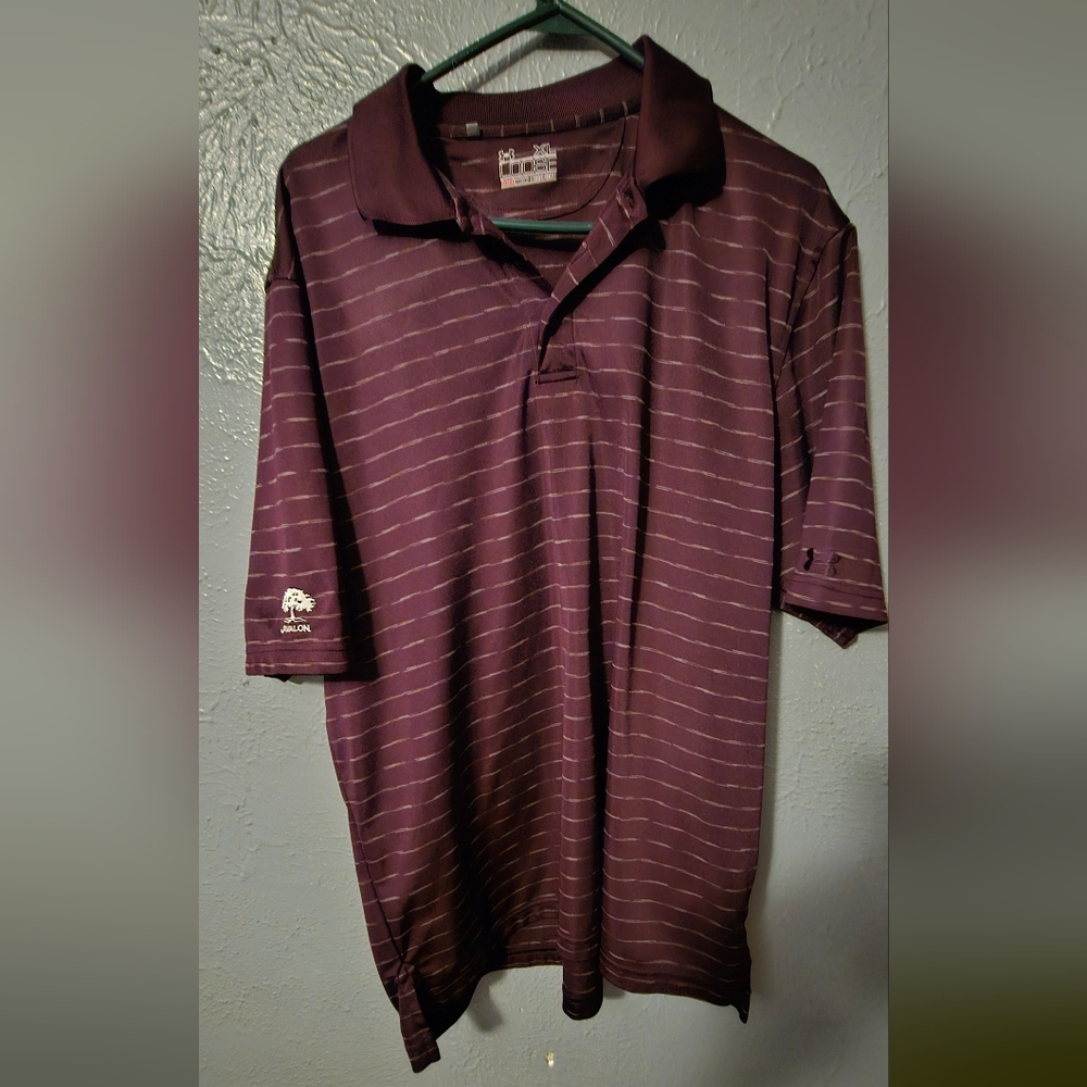 Men's Purple Striped Polo Shirt